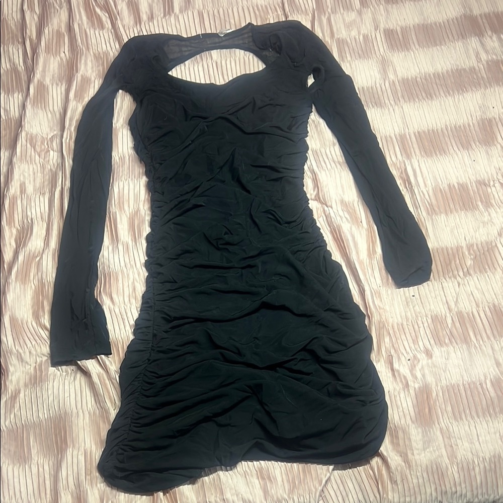 Elegant Black Long Sleeve Dress
